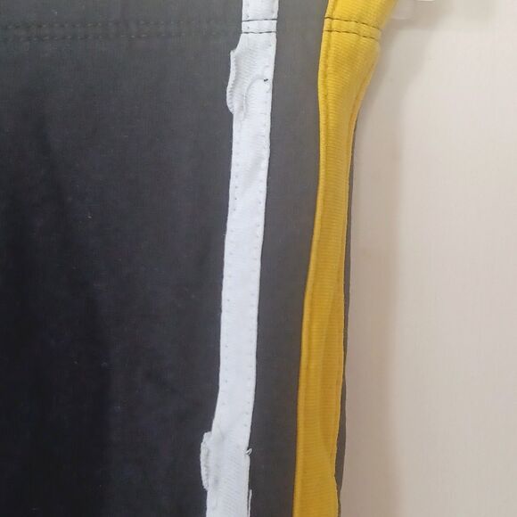 H&M Divided Basic Leggings Sz XS Black W/Yellow & White Side Stripe Urban Cool - Picture 6 of 7